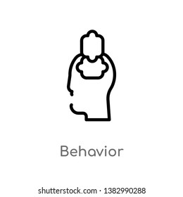 outline behavior vector icon. isolated black simple line element illustration from marketing concept. editable vector stroke behavior icon on white background