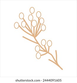 Elemento de Vector floral abstracto de contorno beige