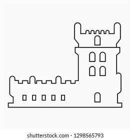 Outline Belem tower vector icon