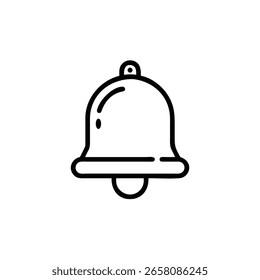 Icono de campana de contorno con bordes redondeados en el recordatorio de notificación