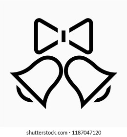 Outline bells and ribbon pixel perfect vector icon