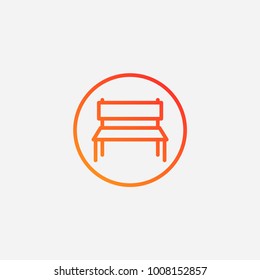 Outline  bench icon.gradient illustration isolated vector sign symbol