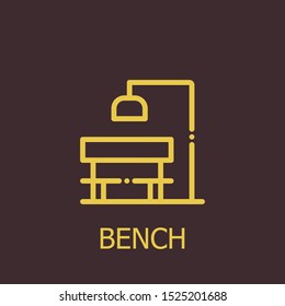 Outline bench vector icon. Bench illustration for web, mobile apps, design. Bench vector symbol.