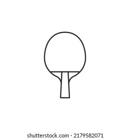 Outline bet and ball tennis table vector icon on white background. Icon for web design, apps, sticker, banner, poster, printing usage and part of logo.  