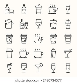 OUTLINE BEVERAGES - DRINK ICON SET