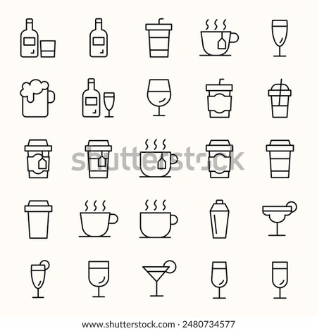 OUTLINE BEVERAGES - DRINK ICON SET