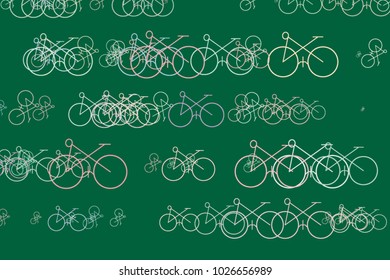 Outline of bicycle abstract hand drawn background, texture or backdrop. Cartoon style vector.