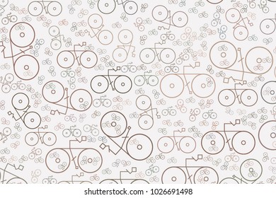 Outline of bicycle abstract hand drawn background, texture or backdrop. Cartoon style vector.