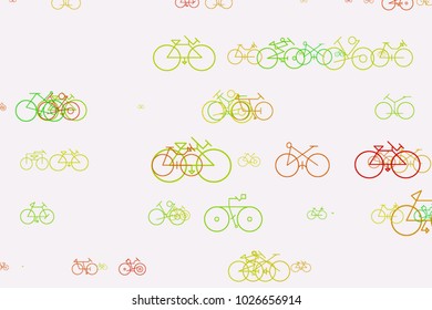Outline of bicycle background hand drawn, good for graphic design. Cartoon style vector.