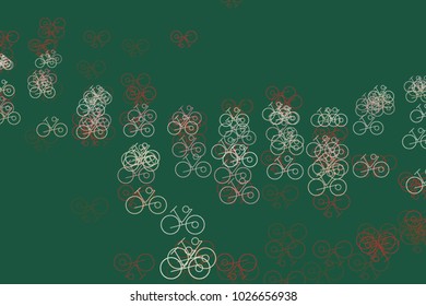 Outline of bicycle background hand drawn, good for graphic design. Cartoon style vector.