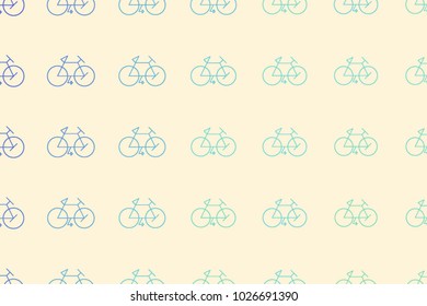 Outline of bicycle background hand drawn, good for graphic design. Cartoon style vector.