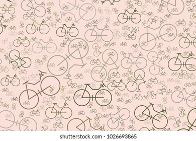 Outline of bicycle illustrations background abstract, hand drawn texture. Cartoon style vector.