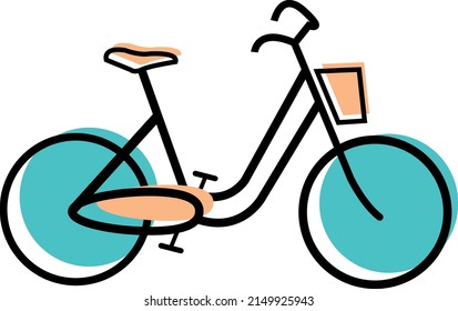 Esquema de una bicicleta sobre un fondo blanco. Ilustración vectorial.