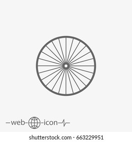 outline bicycle rim vector icon