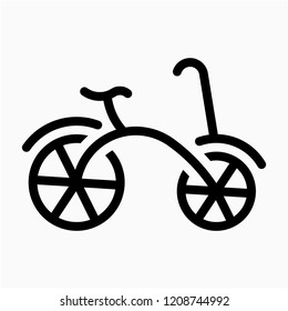 Outline bicycle toy pixel perfect vector icon