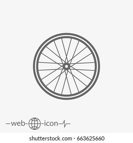 outline bicycle wheel vector icon