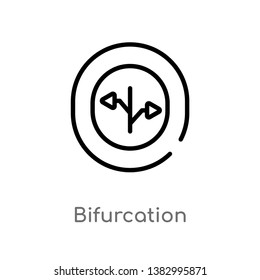 outline bifurcation vector icon. isolated black simple line element illustration from user interface concept. editable vector stroke bifurcation icon on white background