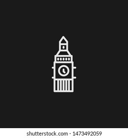 Outline big ben vector icon. Big ben illustration for web, mobile apps, design. Big ben vector symbol.