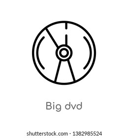outline big dvd vector icon. isolated black simple line element illustration from logo concept. editable vector stroke big dvd icon on white background