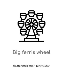 outline big ferris wheel vector icon. isolated black simple line element illustration from business concept. editable vector stroke big ferris wheel icon on white background