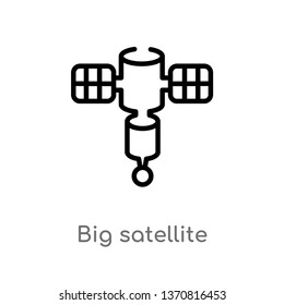 outline big satellite vector icon. isolated black simple line element illustration from astronomy concept. editable vector stroke big satellite icon on white background