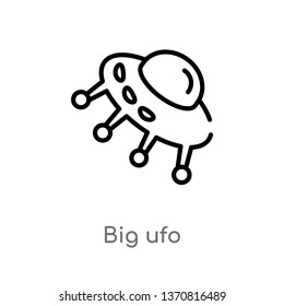 outline big ufo vector icon. isolated black simple line element illustration from astronomy concept. editable vector stroke big ufo icon on white background