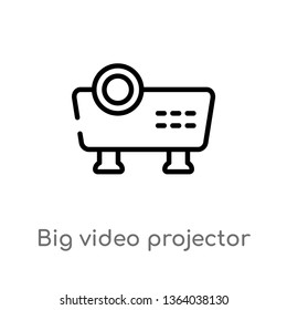outline big video projector vector icon. isolated black simple line element illustration from multimedia concept. editable vector stroke big video projector icon on white background