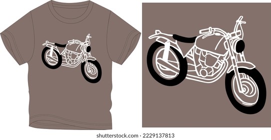 BICICLETA EXTERNA. ilustración vectorial de diseño gráfico de camiseta