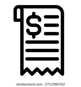 Icono de esbozo de factura para Factura, pago, gasto y estado financiero.