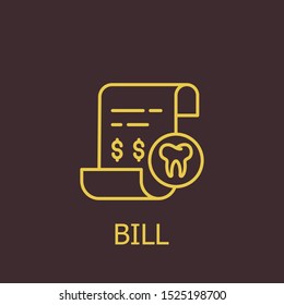 Outline bill vector icon. Bill illustration for web, mobile apps, design. Bill vector symbol.
