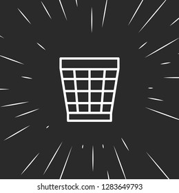 Outline bin icon, illustrated icon for modern web and mobile design, simple and minimal symbol of bin