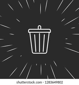 Outline bin icon, illustrated icon for modern web and mobile design, simple and minimal symbol of bin