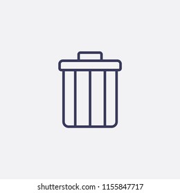 Outline bin icon illustration,vector trash sign symbol