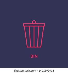 Outline bin icon.bin vector illustration. Symbol for web and mobile