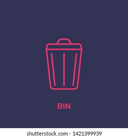 Outline bin icon.bin vector illustration. Symbol for web and mobile