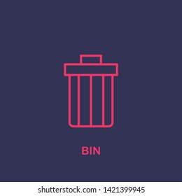Outline bin icon.bin vector illustration. Symbol for web and mobile
