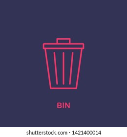 Outline bin icon.bin vector illustration. Symbol for web and mobile