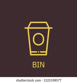 Outline Bin Vector Icon. Bin Illustration For Web, Mobile Apps, Design. Bin Vector Symbol.