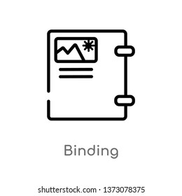 Outline Binding Vector Icon. Isolated Black Simple Line Element Illustration From Education Concept. Editable Vector Stroke Binding Icon On White Background