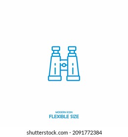 Outline binoculars icon illustration vector symbol for travel, tool, optical, military, instrument, binocular, zoom, discovery