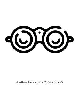 An outline binoculars icon, symbolizing exploration and observation of the great outdoors.