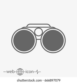 outline binoculars vector icon
