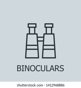 Outline binoculars vector icon. Binoculars illustration for web, mobile apps, design. Binoculars vector symbol.
