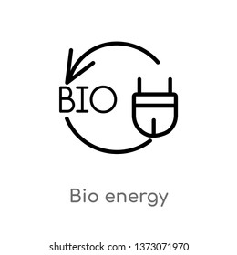 outline bio energy vector icon. isolated black simple line element illustration from ecology concept. editable vector stroke bio energy icon on white background