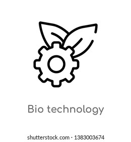 outline bio technology vector icon. isolated black simple line element illustration from general-1 concept. editable vector stroke bio technology icon on white background