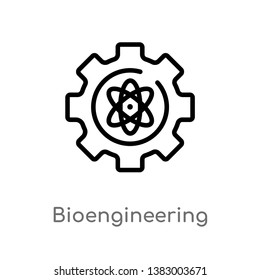 outline bioengineering vector icon. isolated black simple line element illustration from general-1 concept. editable vector stroke bioengineering icon on white background