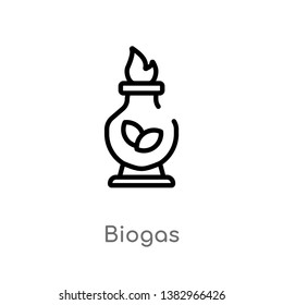 outline biogas vector icon. isolated black simple line element illustration from ecology concept. editable vector stroke biogas icon on white background