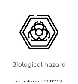 outline biological hazard vector icon. isolated black simple line element illustration from alert concept. editable vector stroke biological hazard icon on white background