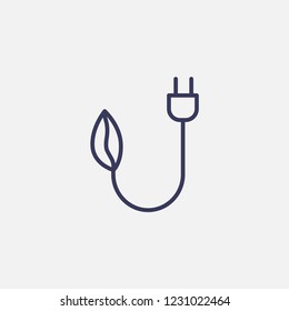 Outline biomass energy icon illustration,vector plug sign symbol