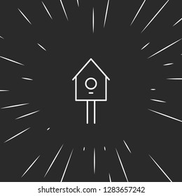 Outline bird home icon, illustrated icon for modern web and mobile design, simple and minimal symbol of bird home